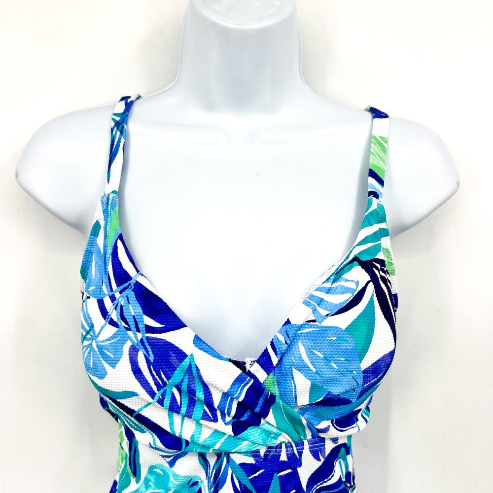 TOMMY BAHAMA Marina Underwire Tankini Medium Beach Glass Blue Island Cays NWT - Picture 4 of 13